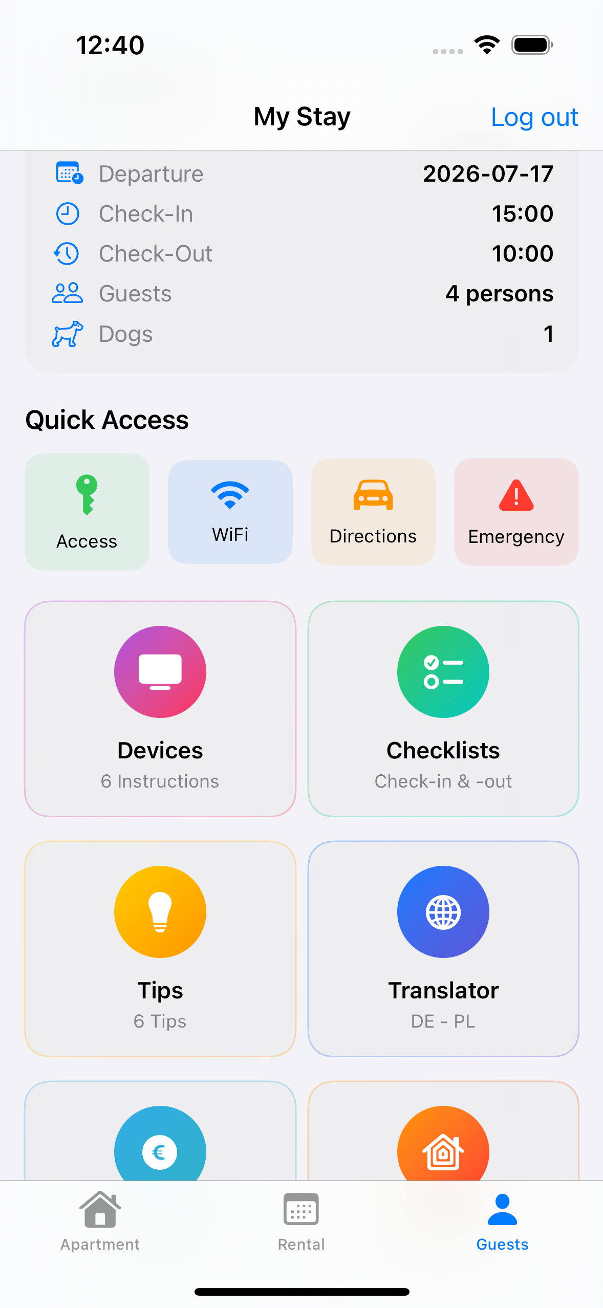 App Screenshot: Guest